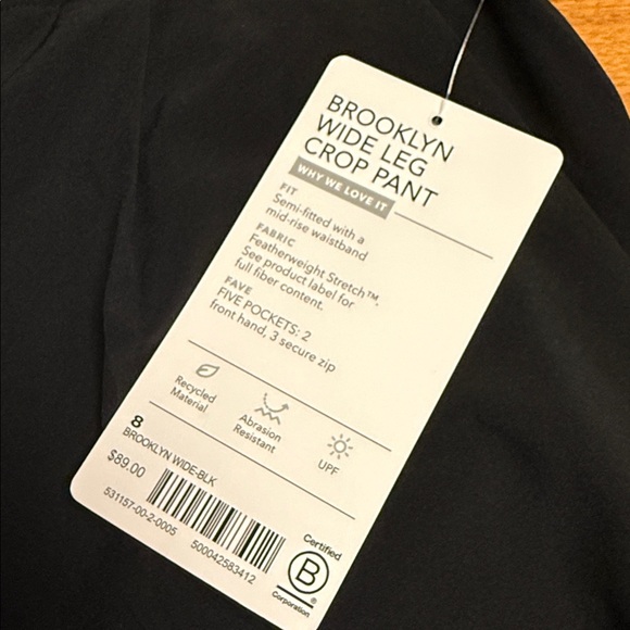 NWT Athleta Brooklyn Women's Black Wide-Leg crop Pants size 8 - Picture 3 of 7